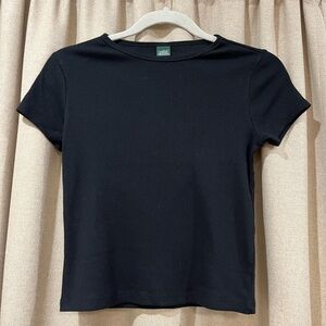 NWT wild fable Black Ribbed Short Sleeve Tee